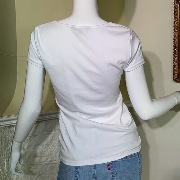 Lauren Ralph Lauren White Cotton T-Shirt - Picture 3 of 11
